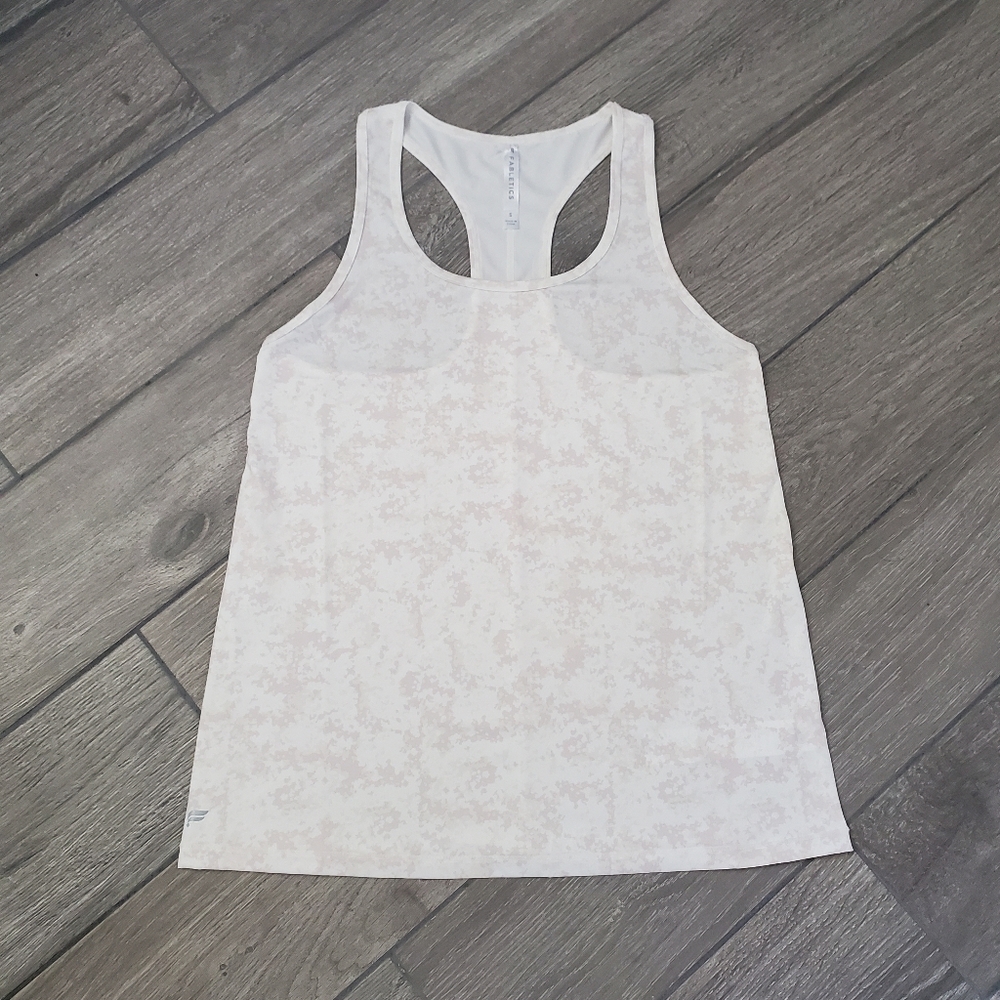 Fabletics polyester blend white cream tank top size S